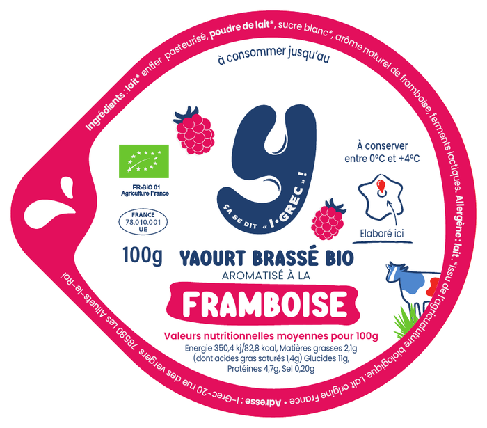 Opercule Yaourt Bio Brassé Framboise